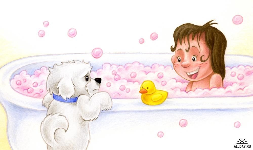 Купание рисунок. Животные в ванне рисунок. Иллюстрация купание детей. Малыш в ванне рисунок. Дети купаются рисунок.
