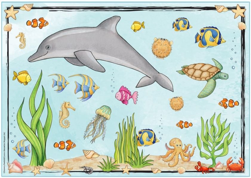 Нарисовать животных океана