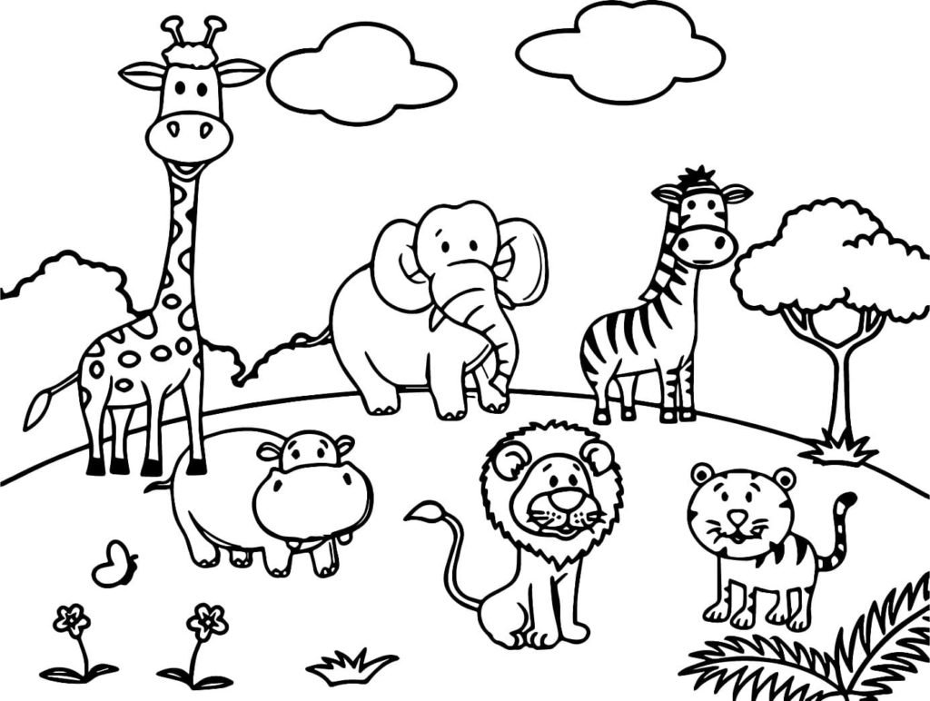 Раскраски животных для детей