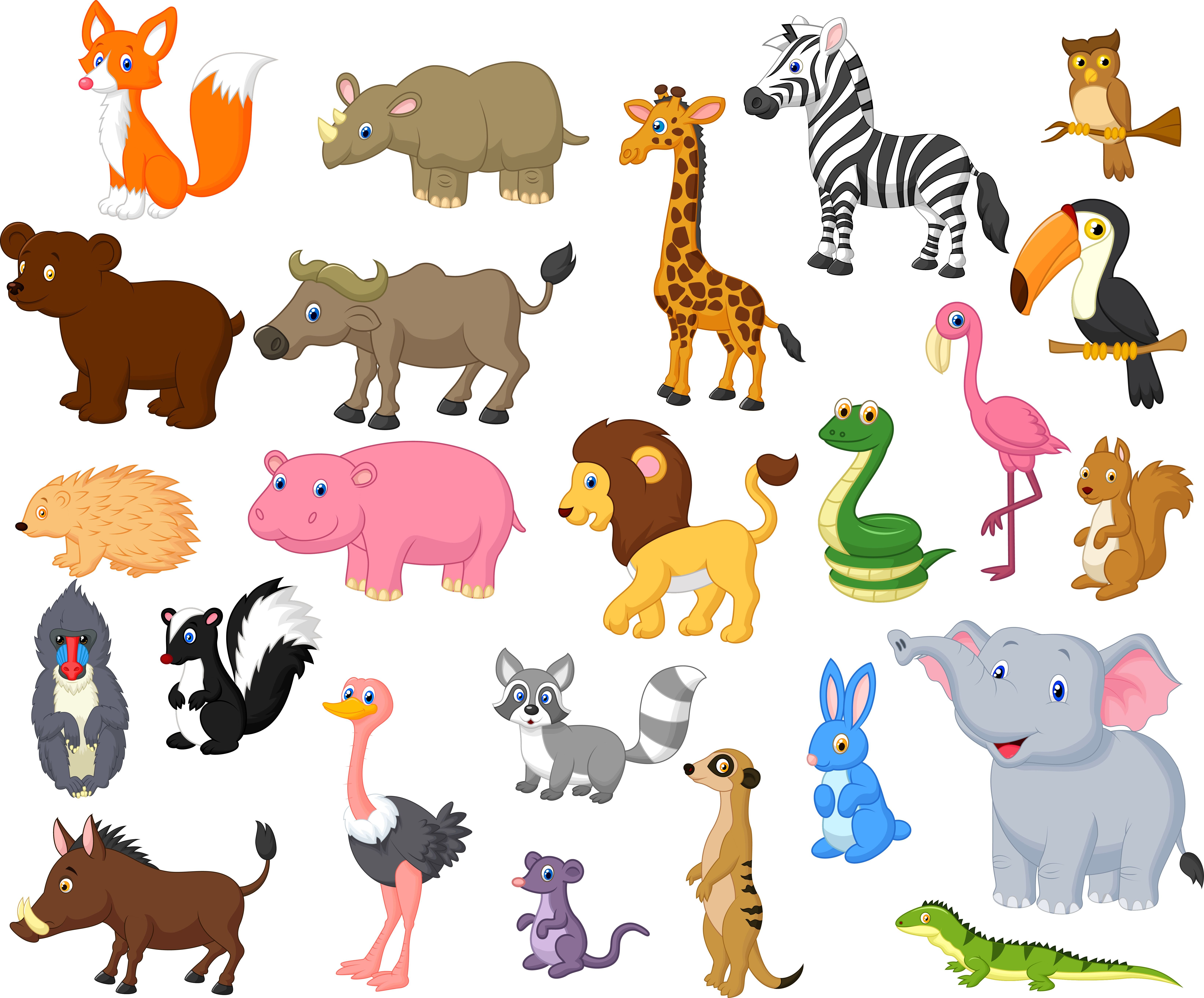 Много животных на одной картинке для детей
