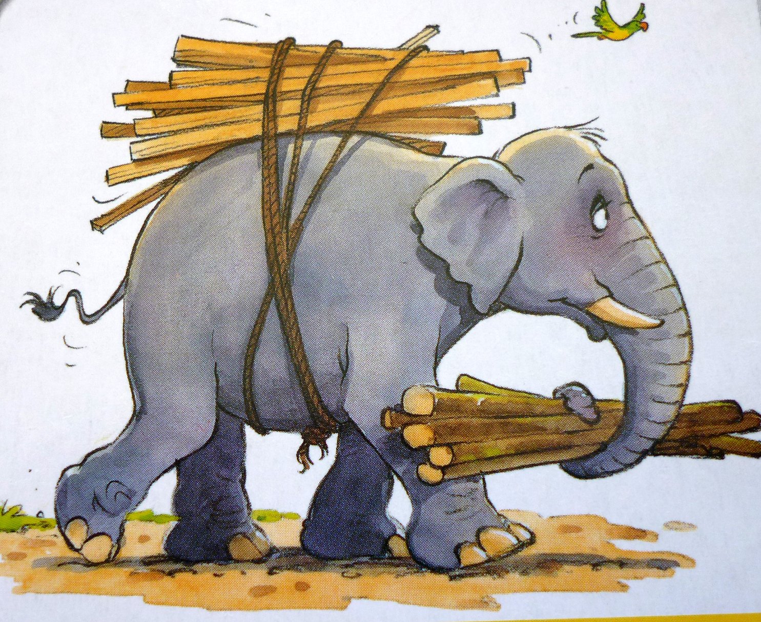 Слон перевозит груз