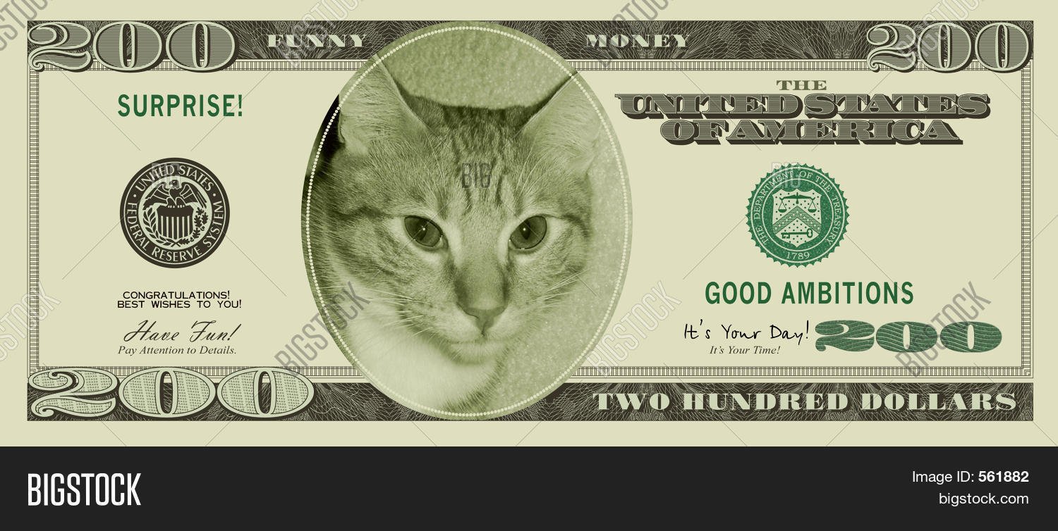Деньги с изображением кошки