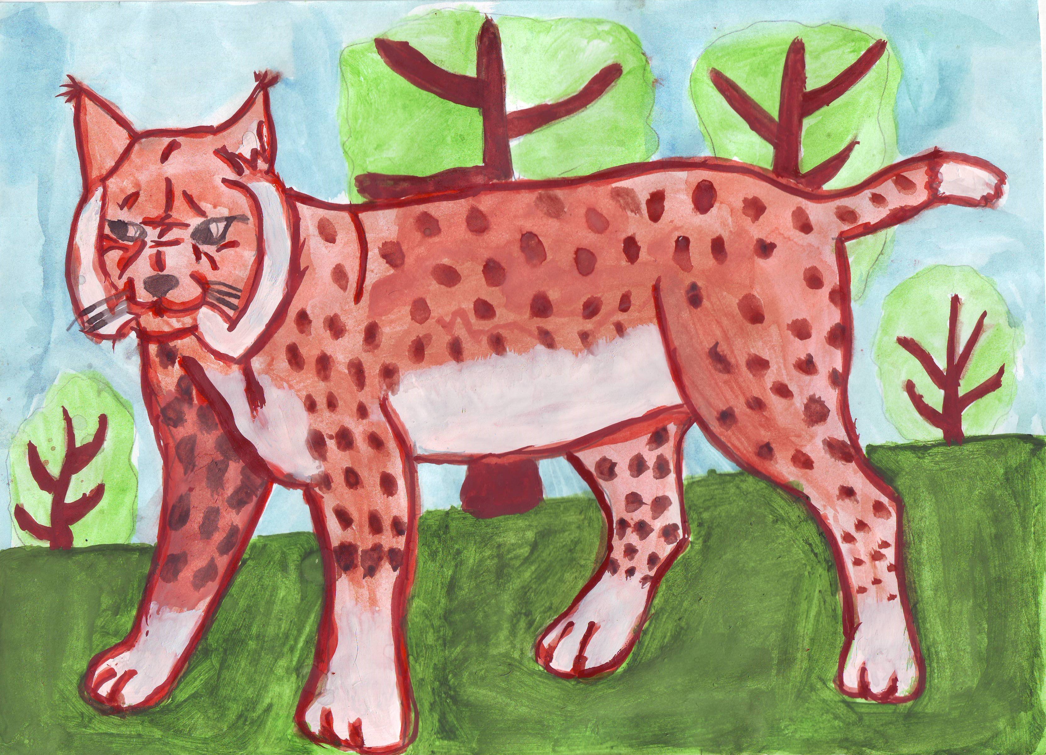 Рисунок на тему красная животные
