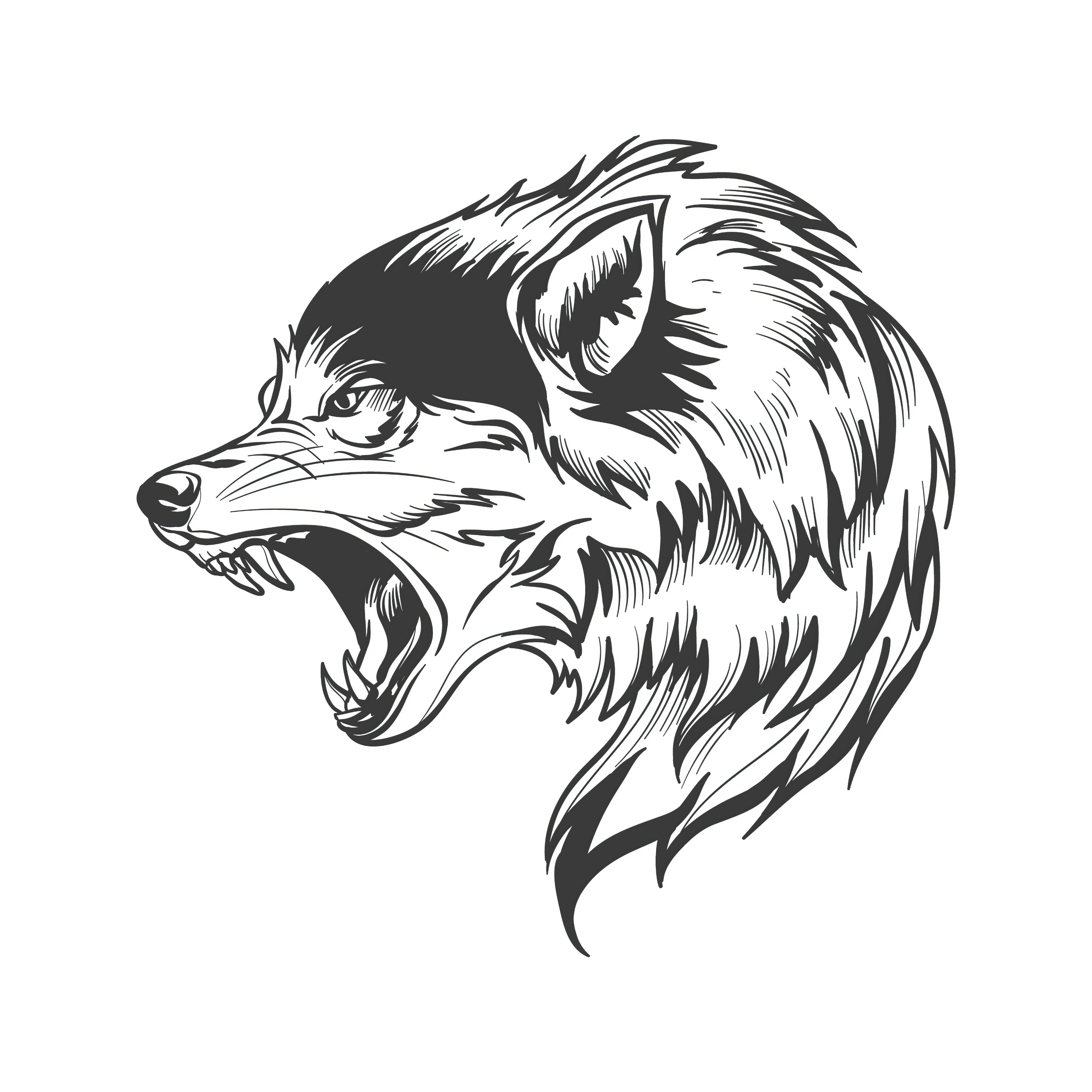 Волк профиль рисунок