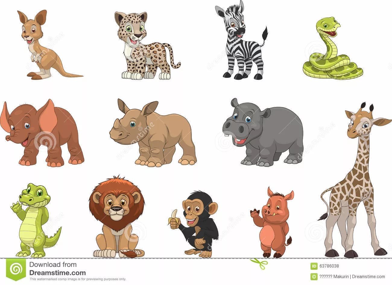 Животные Африки вектор для детей