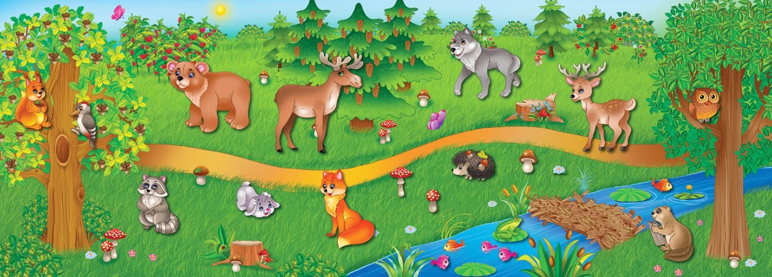Детский сад для зверей. Обитатели леса для детей. Лесная Полянка с животными. Лесные животные для дошкольников. Животные леса для дошкольников.