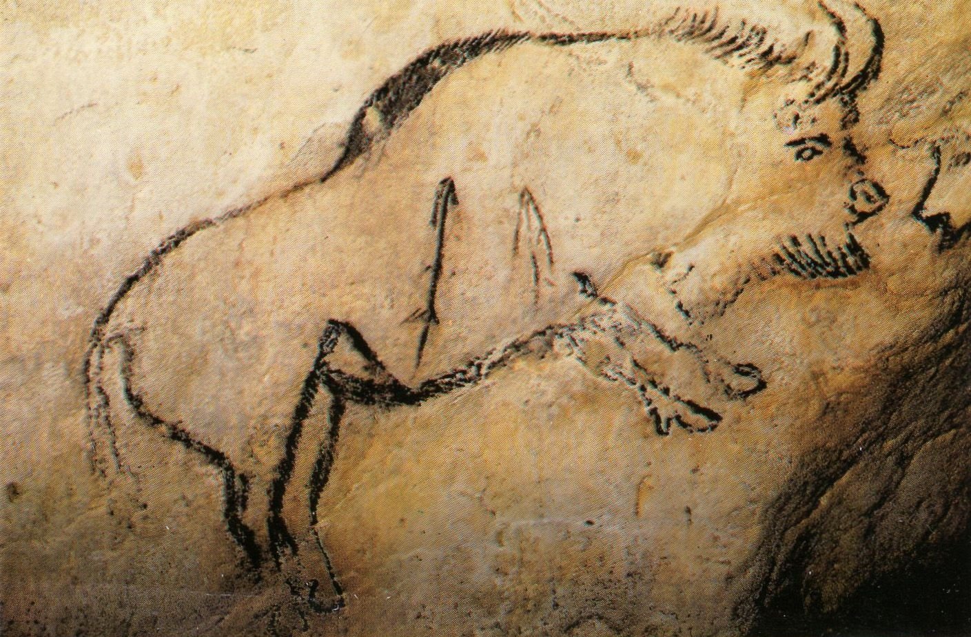 Первобытное изображение человека. Пещера НИО Наскальная живопись. Бизон пещера НИО. Петроглифы палеолита.