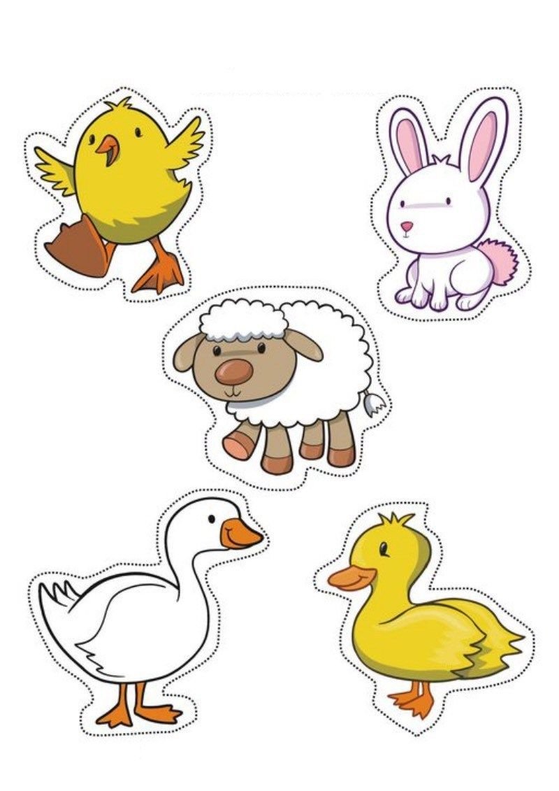 картинки животных для детей для макета