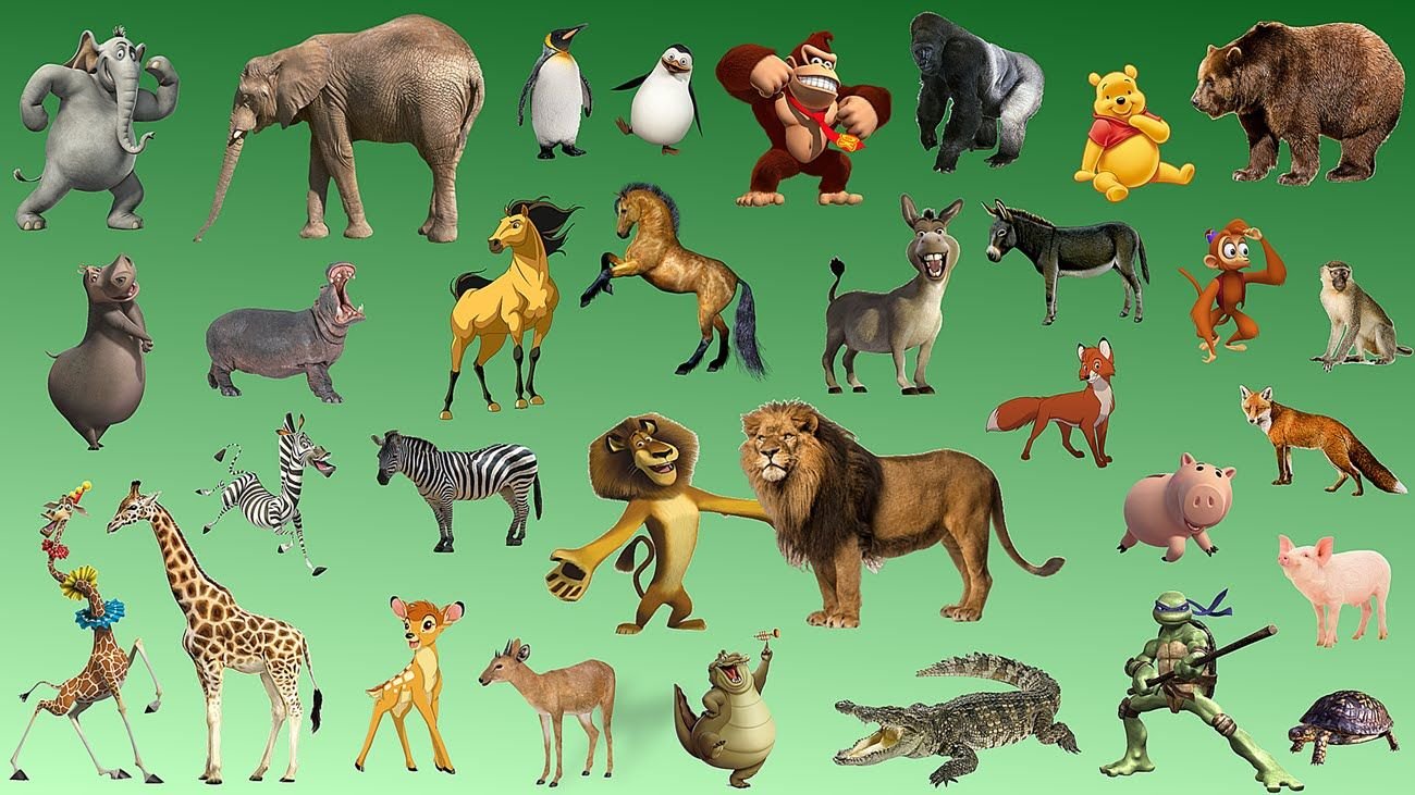 Много животных на одном листе