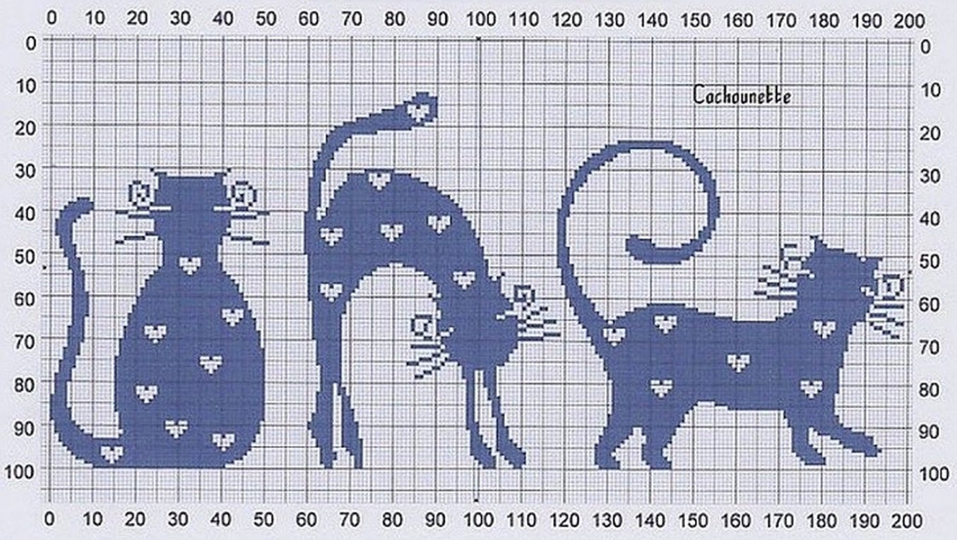 Схема кошки для вязания спицами