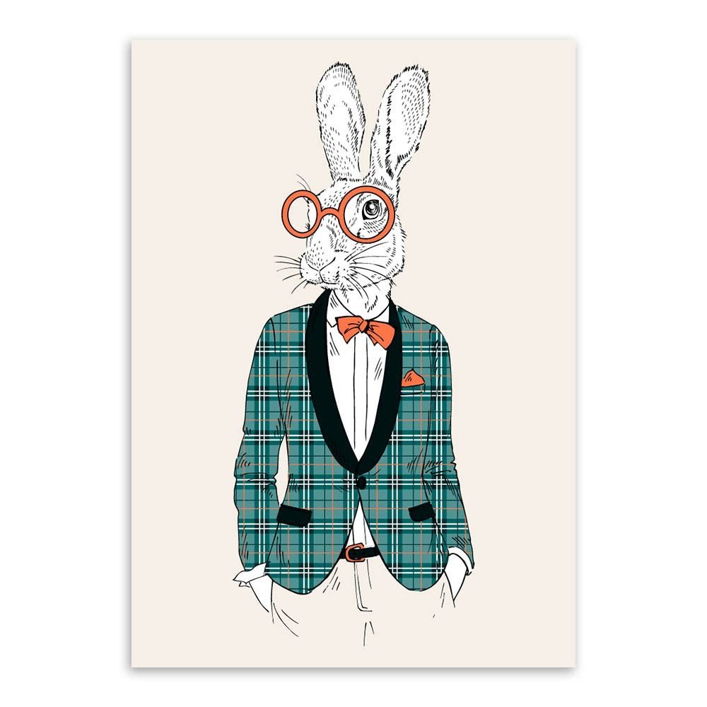 Постер кролик в пиджаке