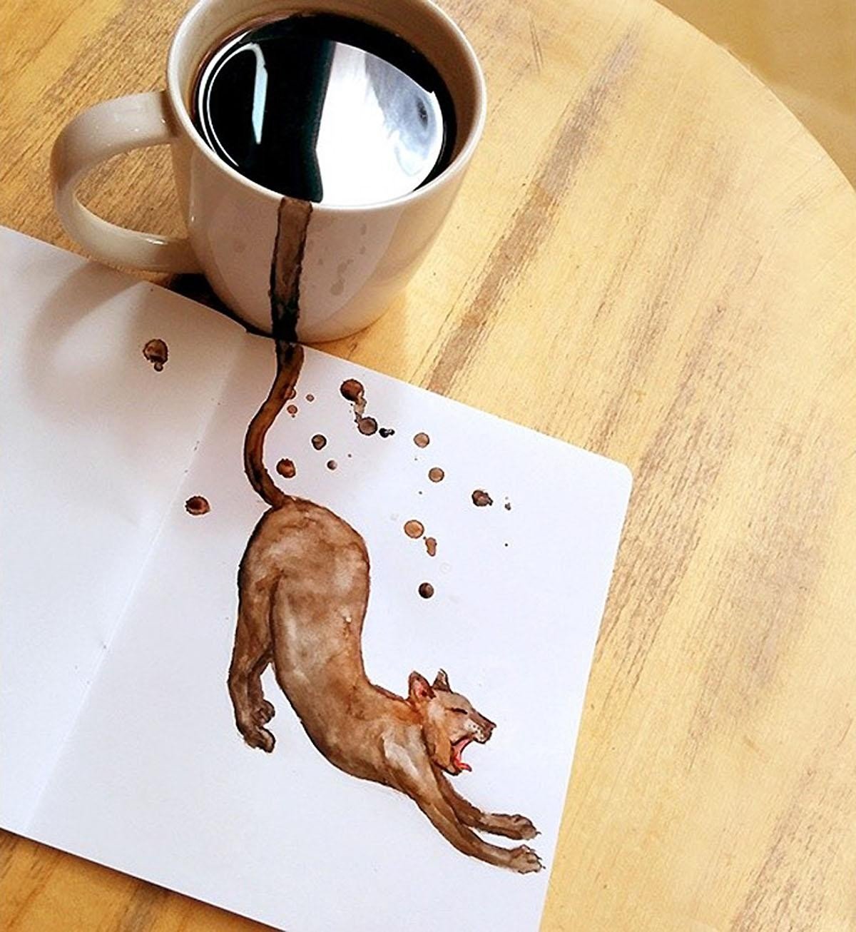 Кофе арт на бумаге