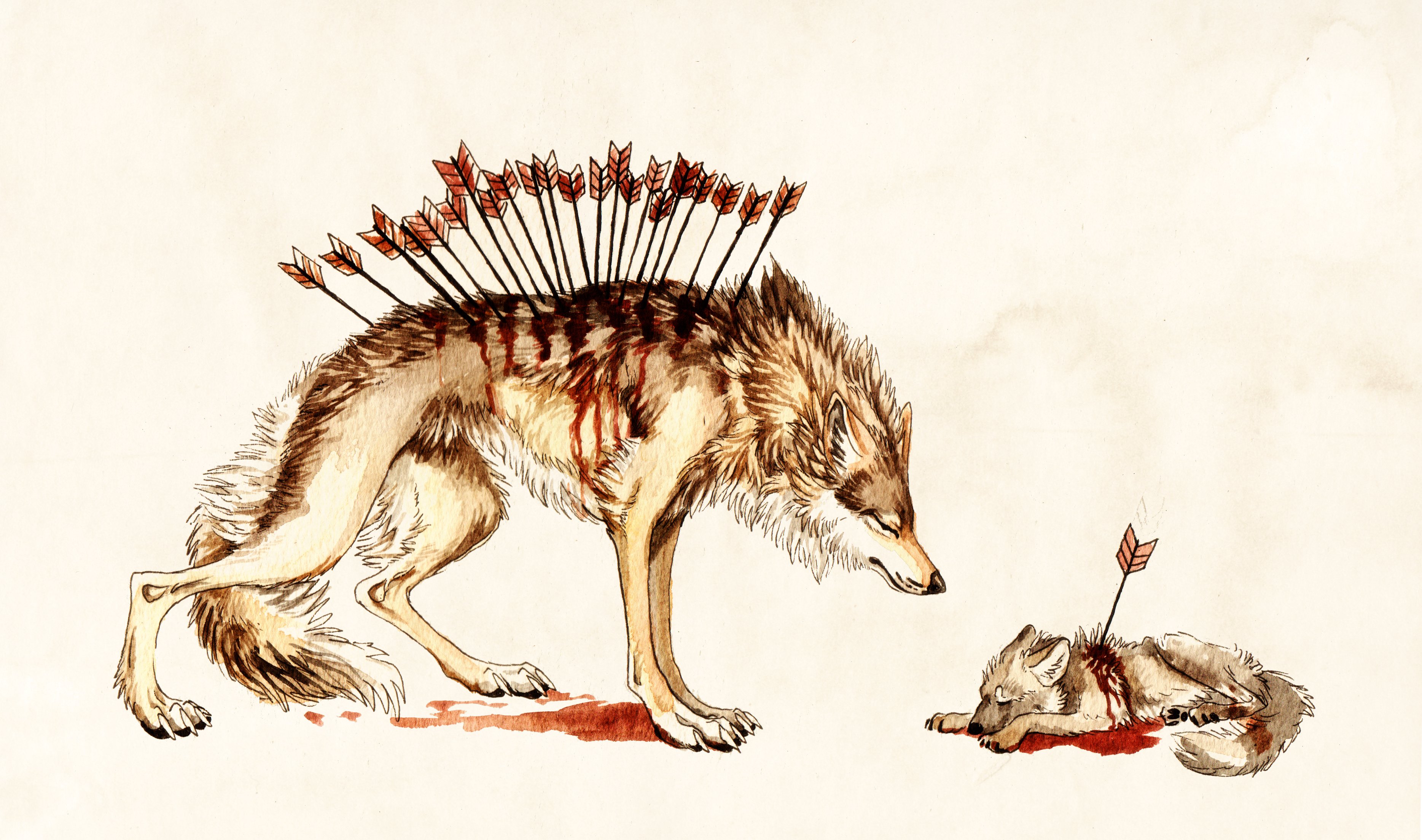 Волк и Волчонок со стрелами