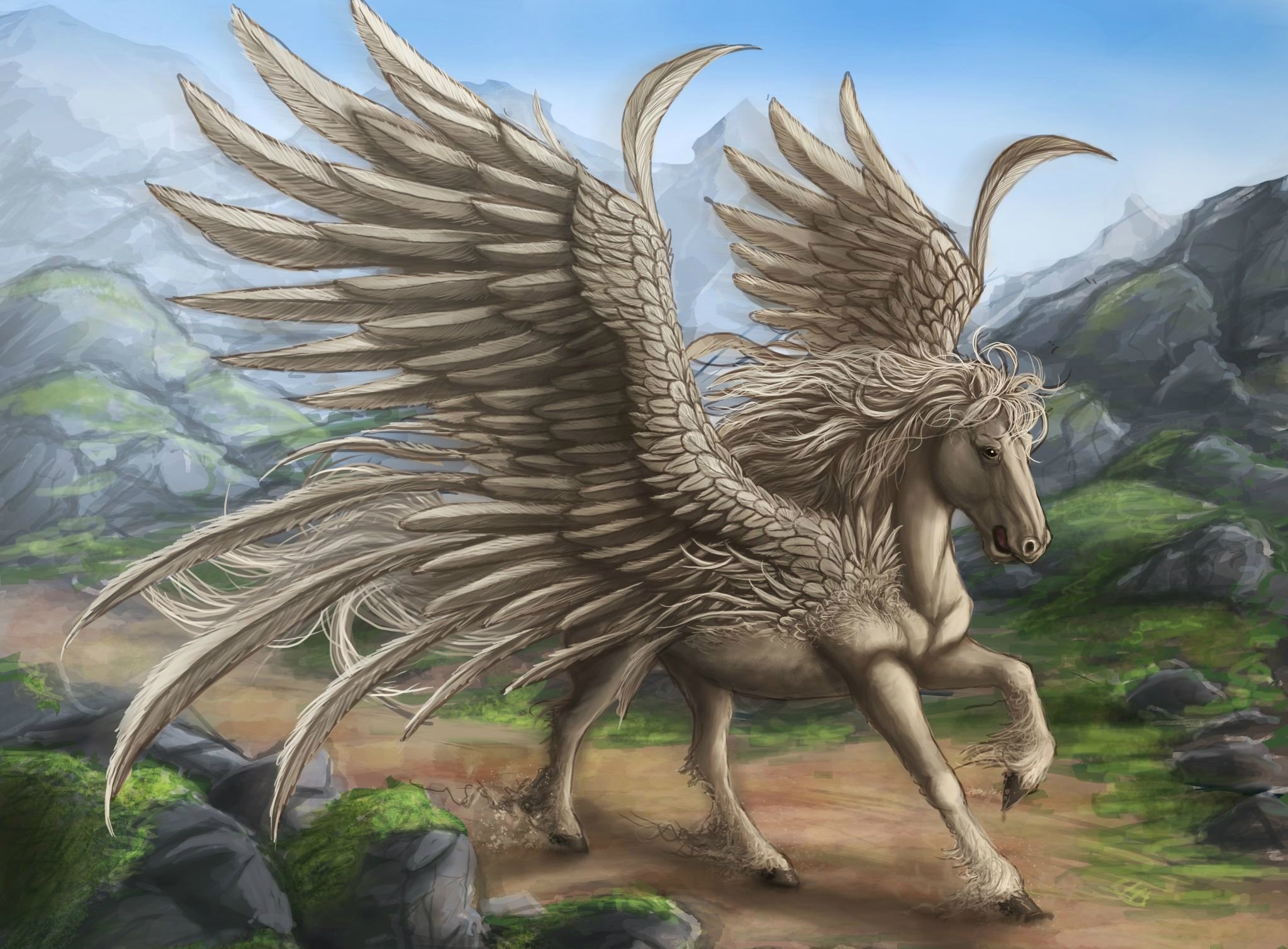 Мифическое существо крылатый Грифон