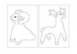 Трафарет дымковской игрушки козлик