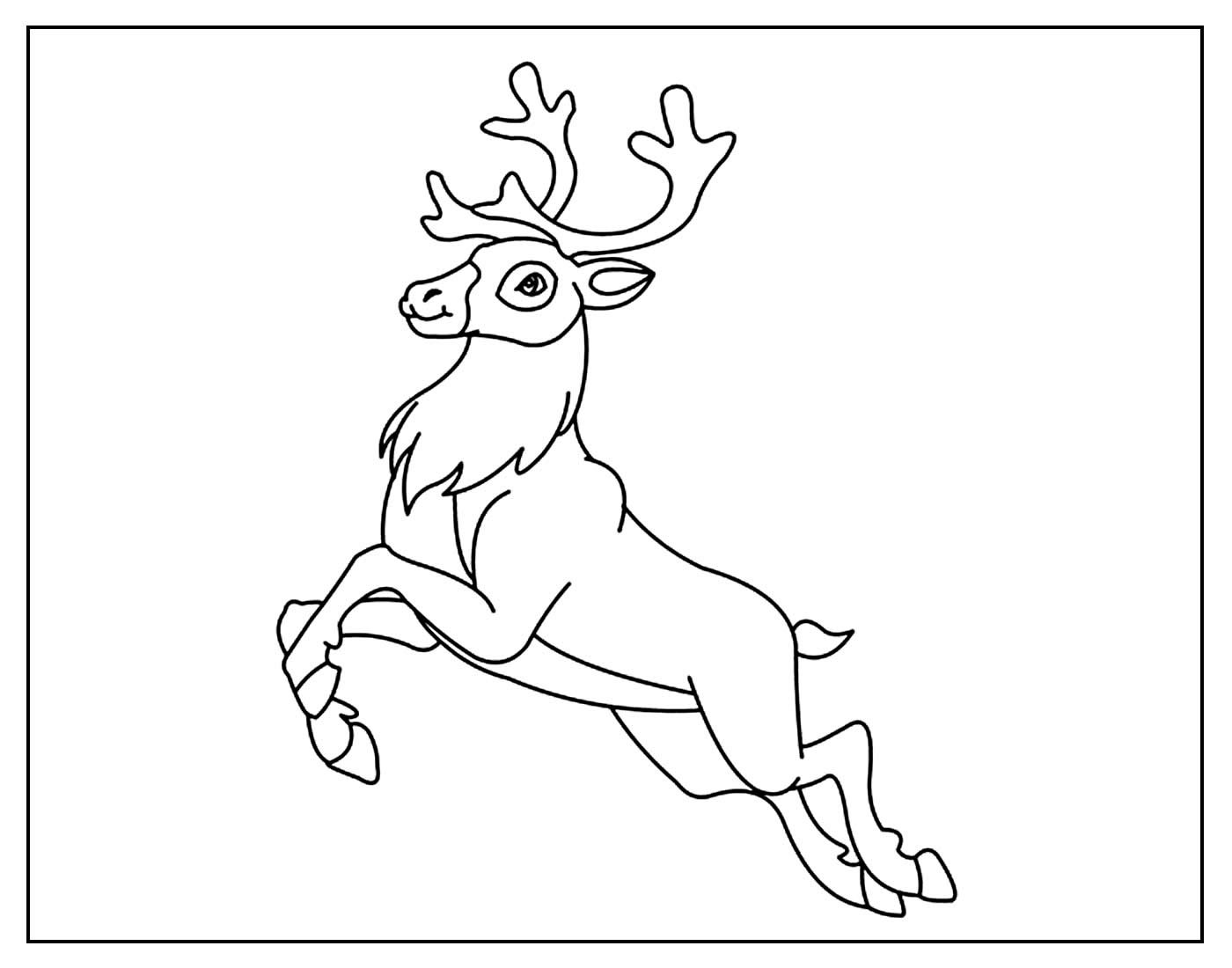 Рождественский олень раскраска