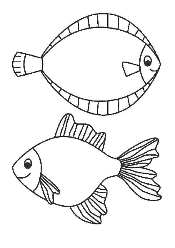 Рыба картинка для детей чб