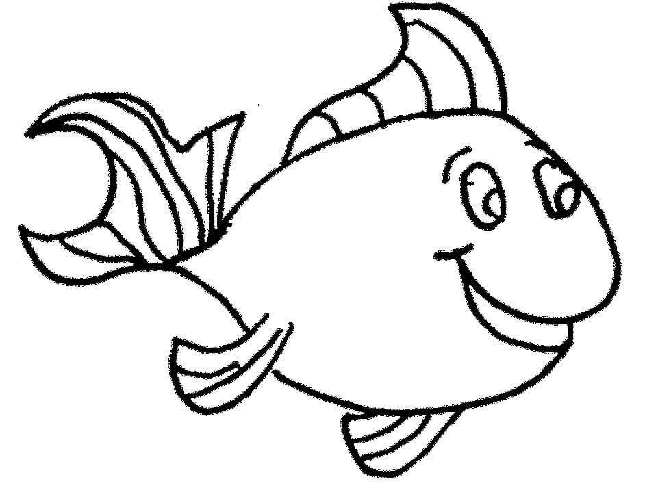 Рыба картинка для детей чб