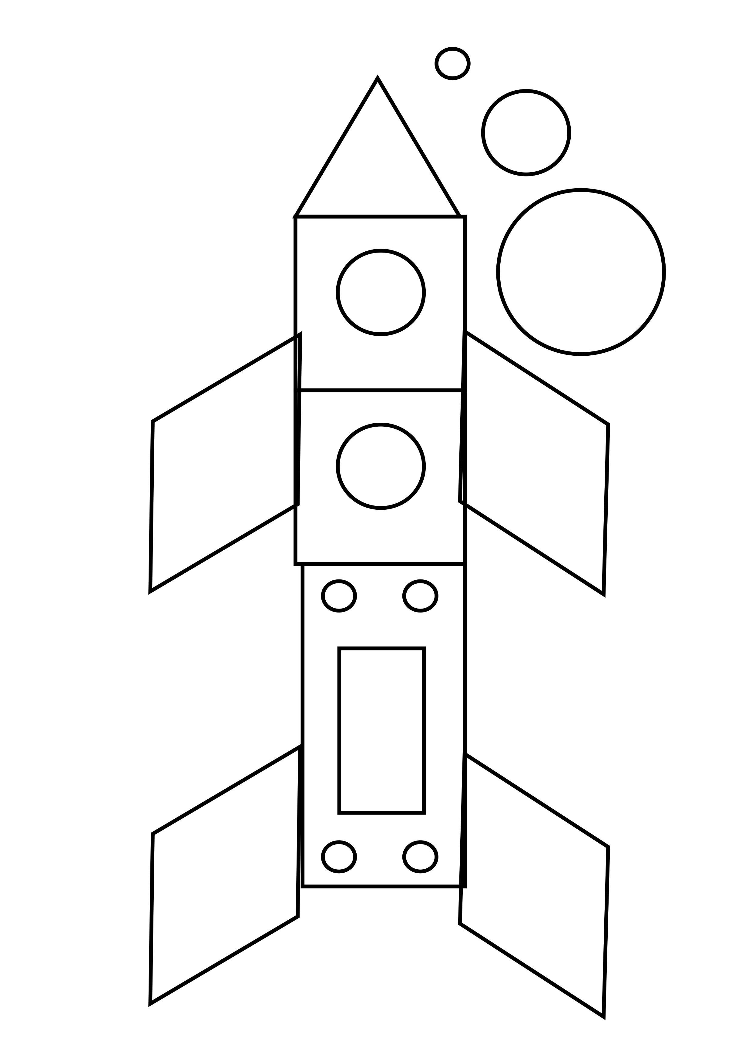Ракета из геометрических фигур для дошкольников