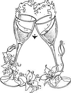 Раскраска свадебных бокалов