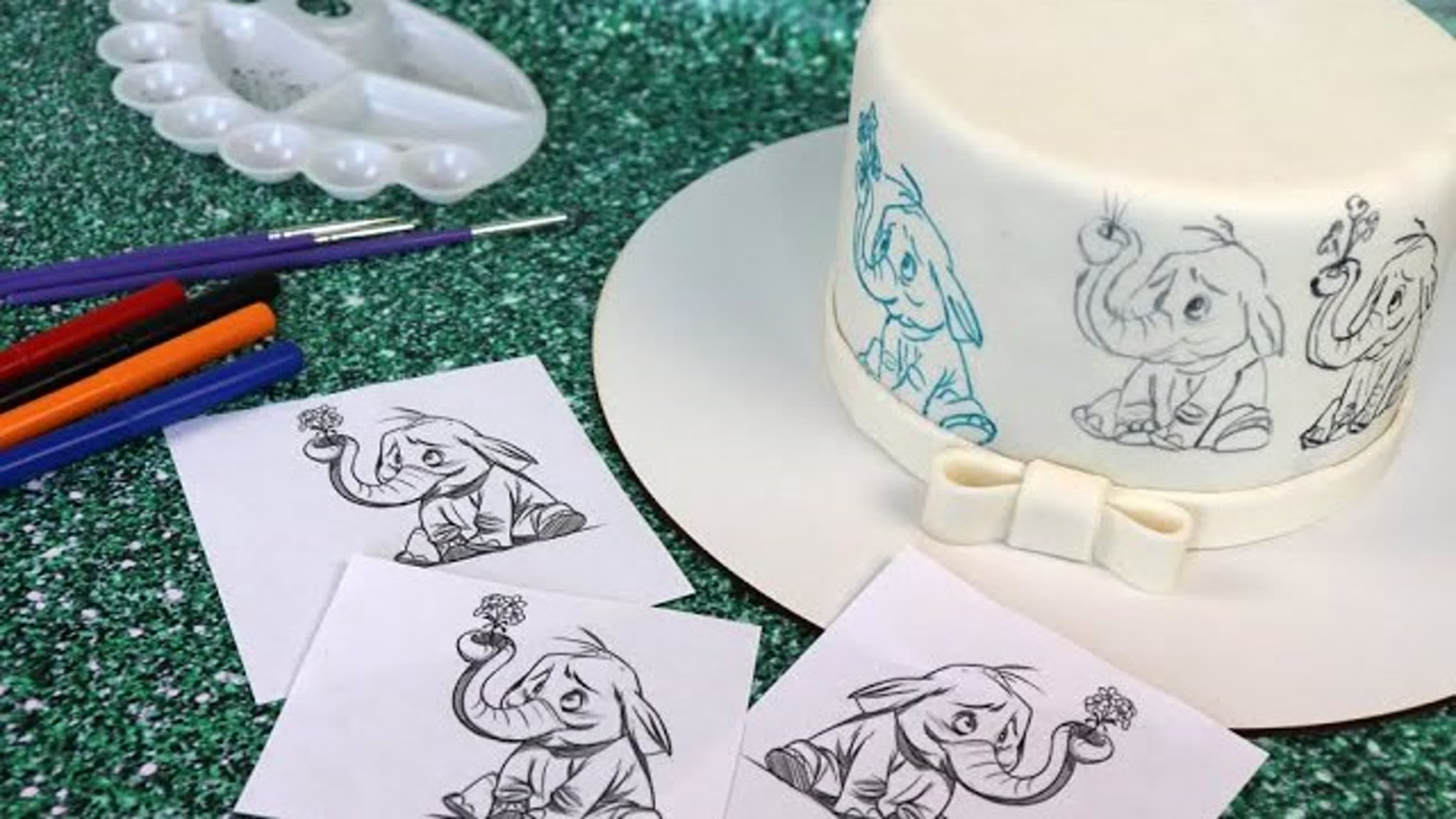 Как нанести рисунок на торт