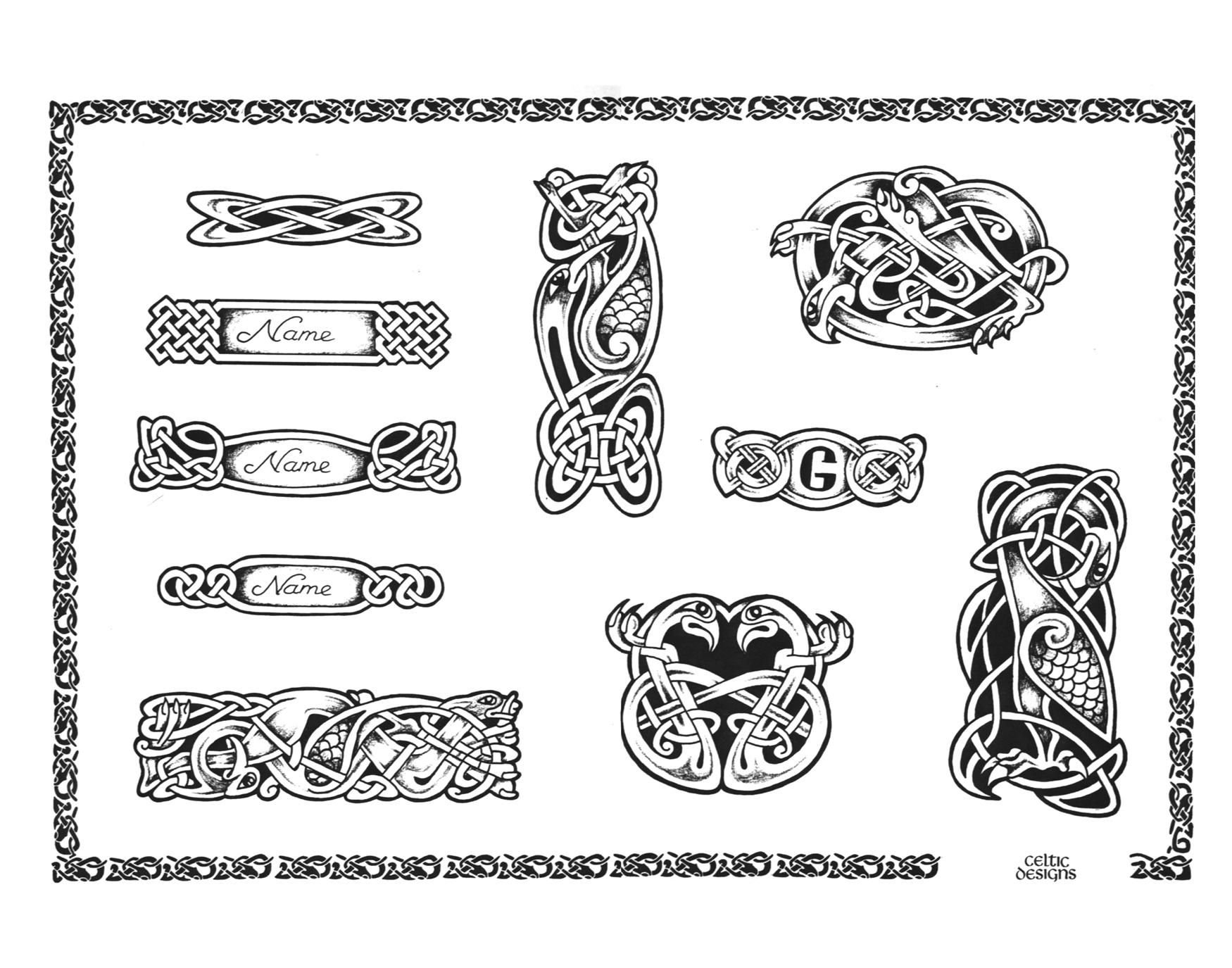 Кельтский орнамент тату браслет