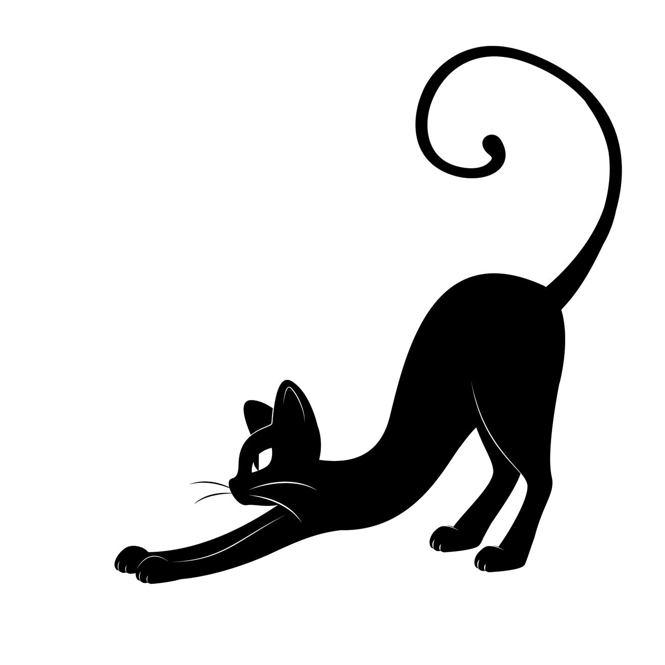 Силуэт кошки с выгнутой спиной