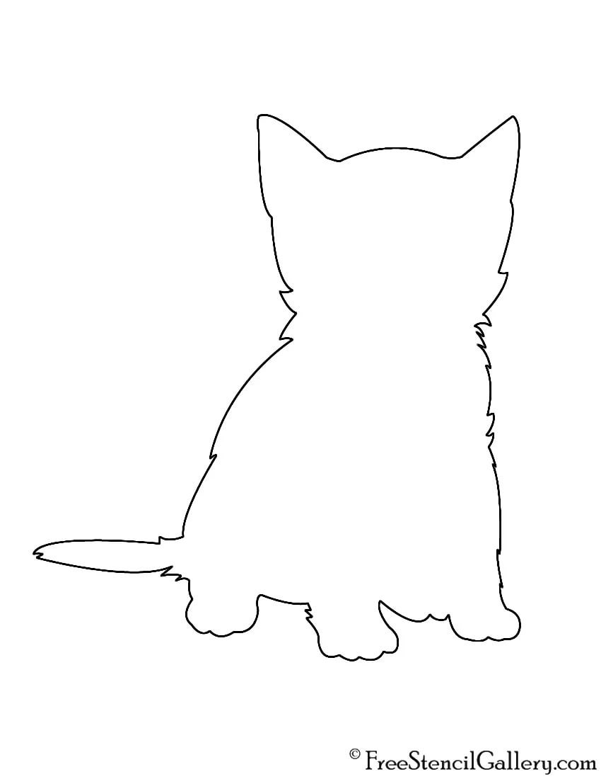 Кошка для вырезания из бумаги. Трафарет кота для рисования. Трафарет кошки для рисования. Контур кошки для рисования. Котенок трафарет для рисования.