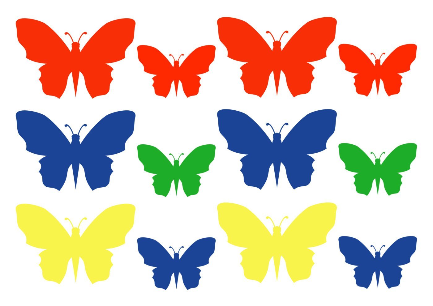 Бабочки шаблоны цветные