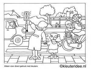 Раскраска ПДД для малышей светофор