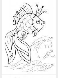 Золотая рыбка контур