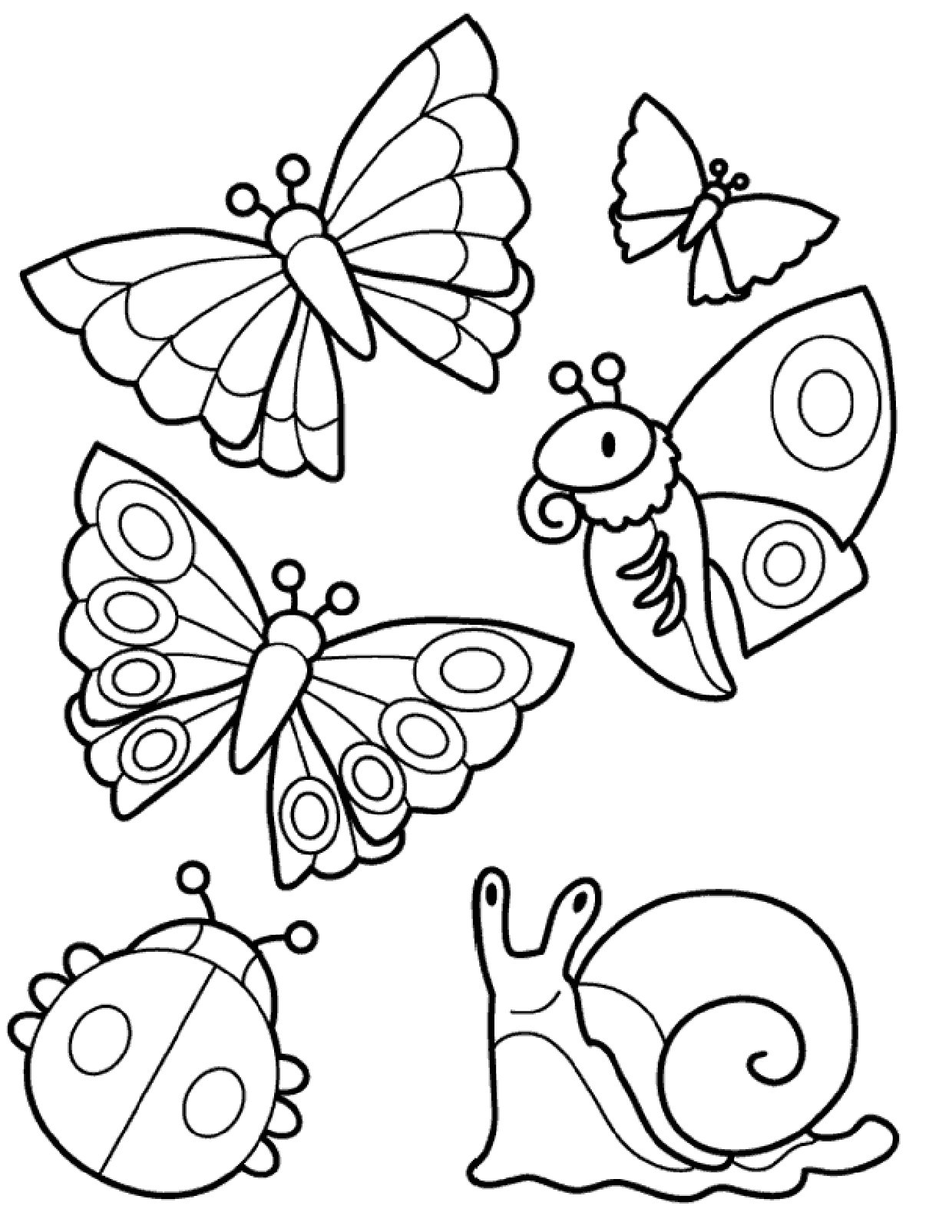 Бабочка раскраска для детей 3-4 лет