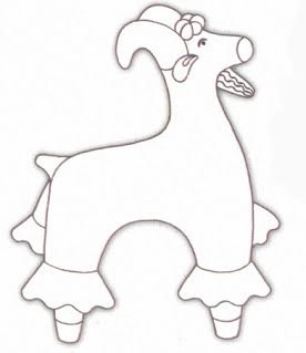 Дымковский козлик контур