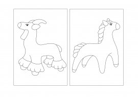 Козленок Дымковская игрушка раскраска