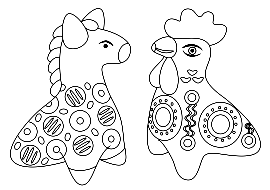 Дымковская Барыня раскраска