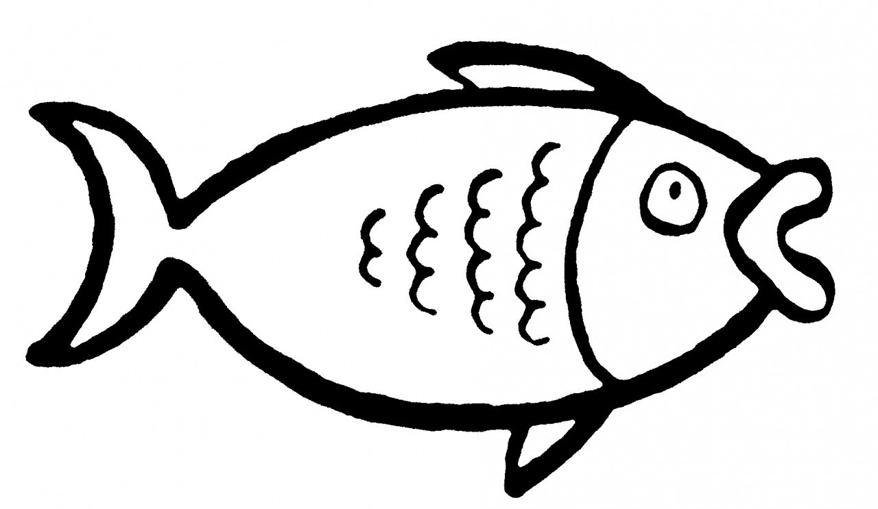 Рыба рисунок контур