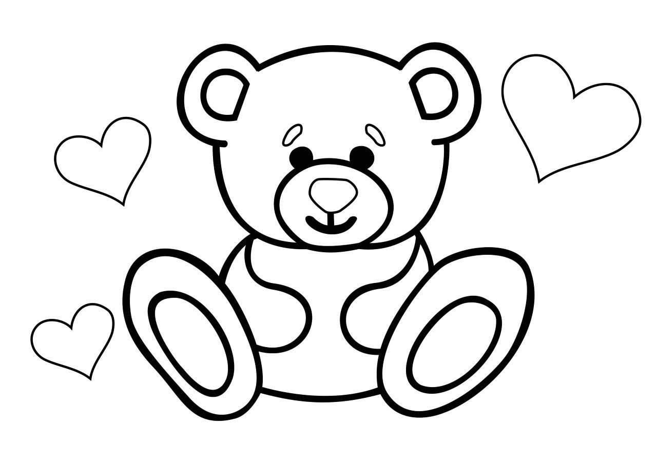 Трафарет медвежонка для рисования