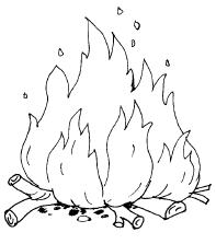 Огонь раскраска для детей