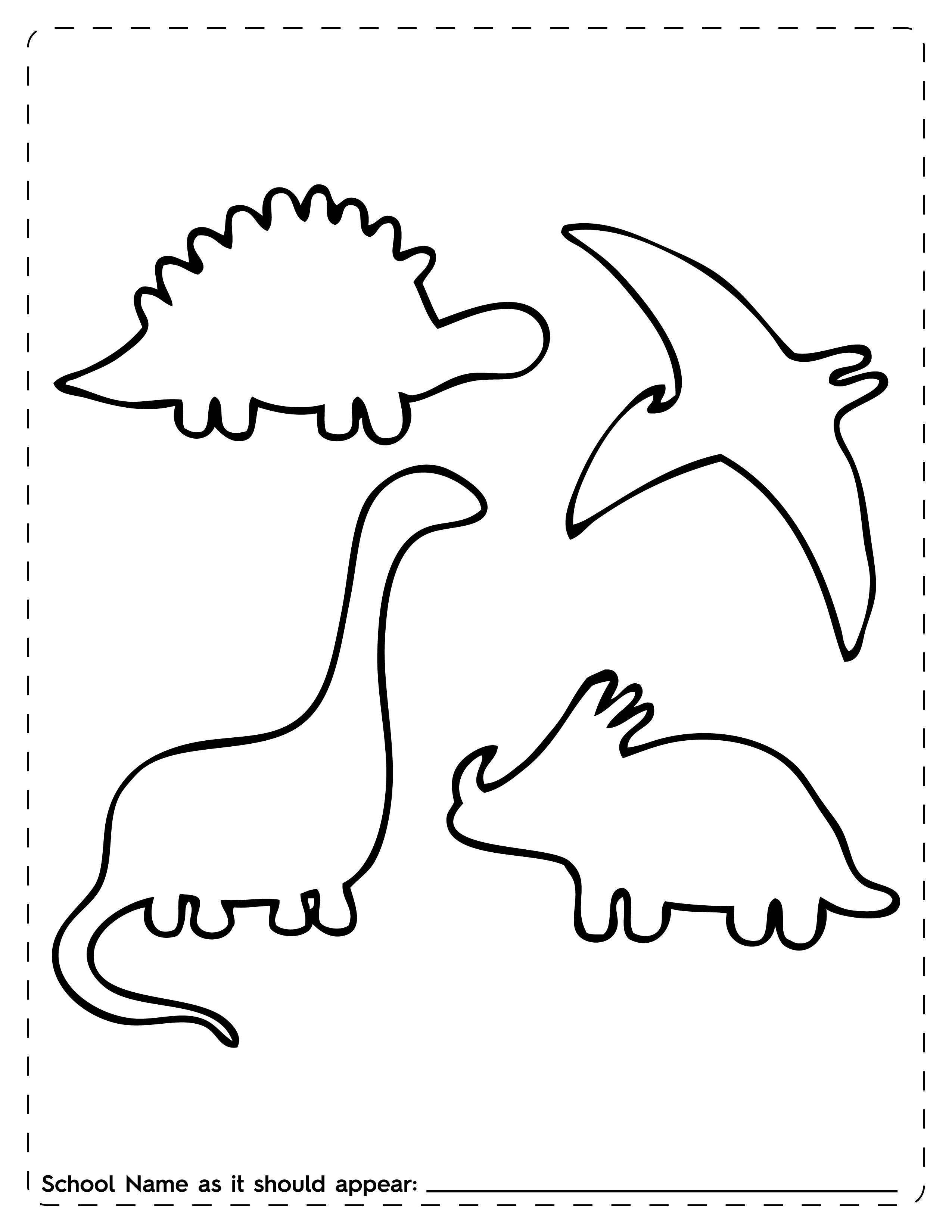 Трафарет динозавров для детей