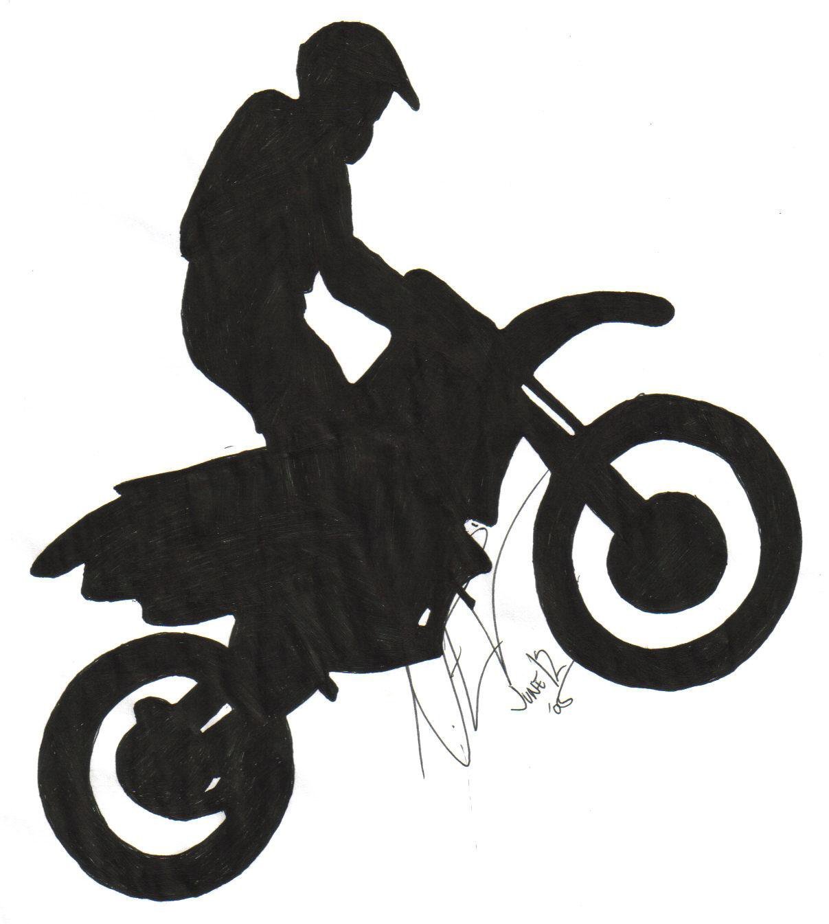 Силуэт мотоциклиста