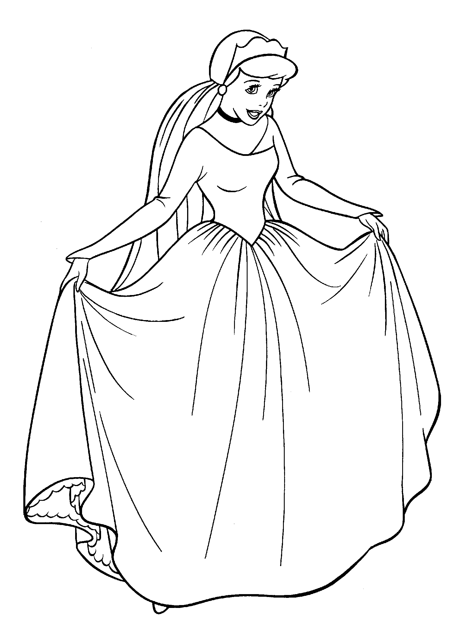 Раскраска платье принцессы