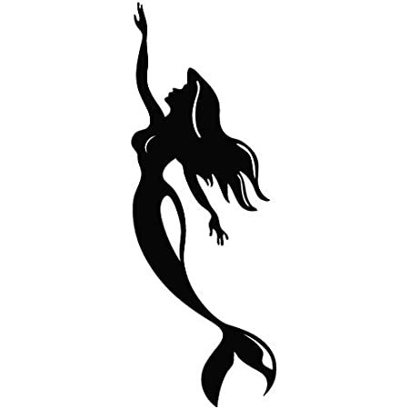 Тату силуэт русалки