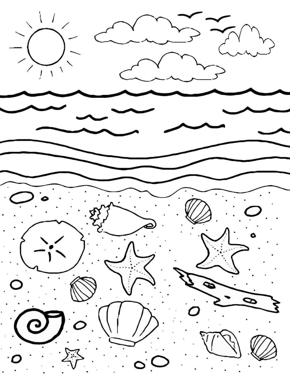 Море раскраска для детей