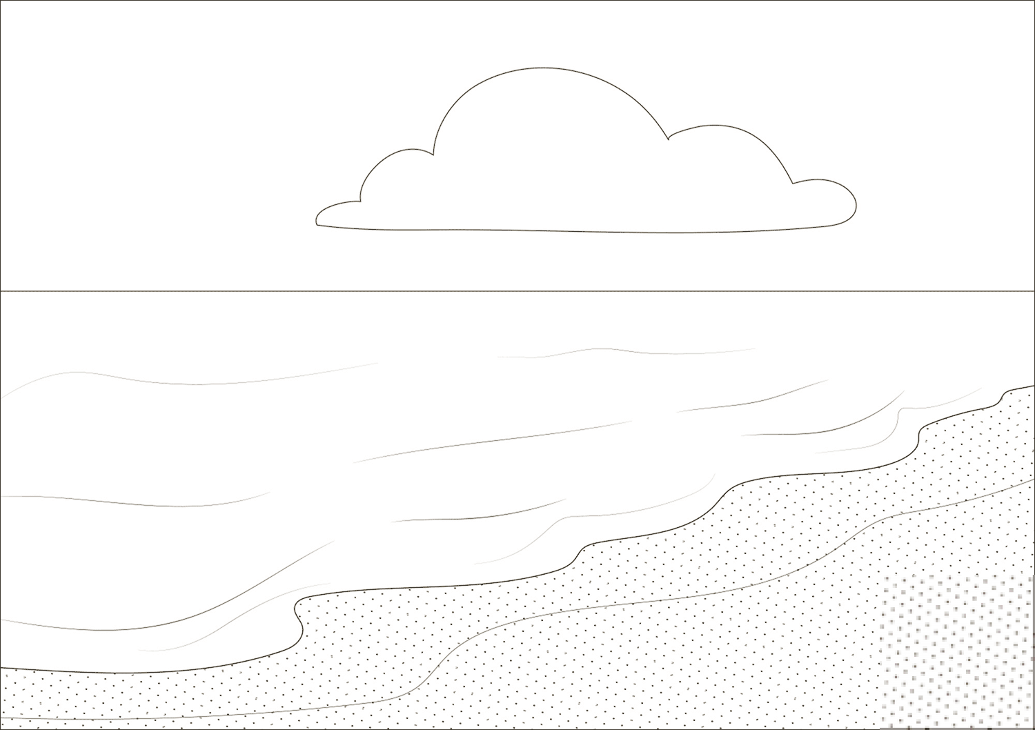 Рисунки контурные для детей море