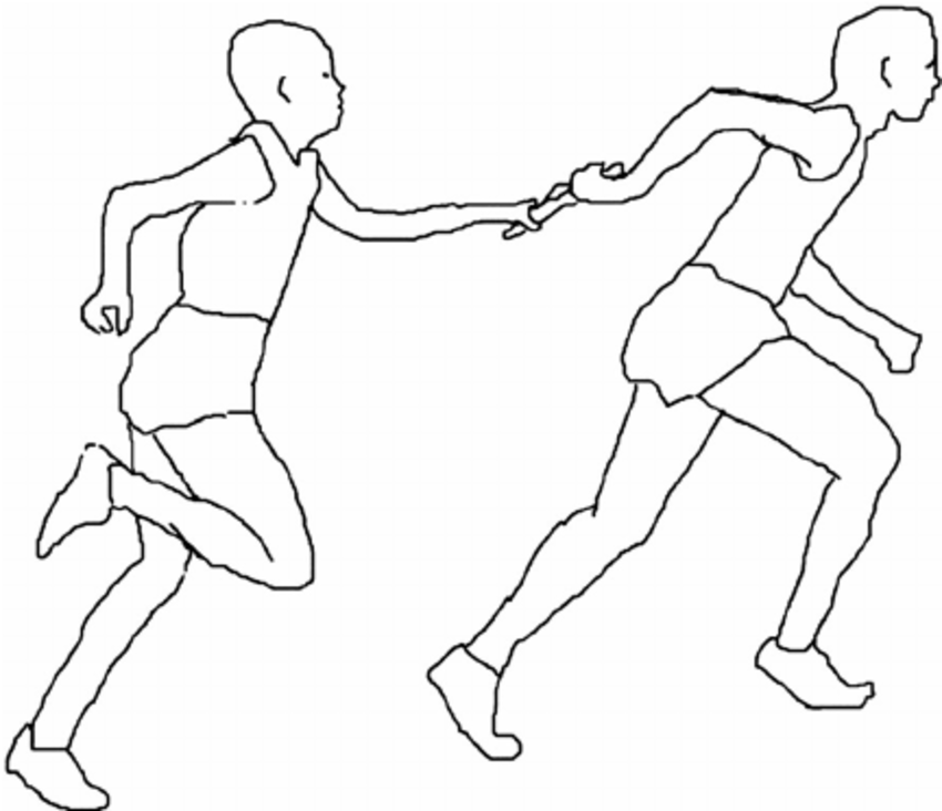 Игра эстафетный бег. Человек в движении. Бег с эстафетной палочкой. 2 Человека в движении. Иллюстрация бега.