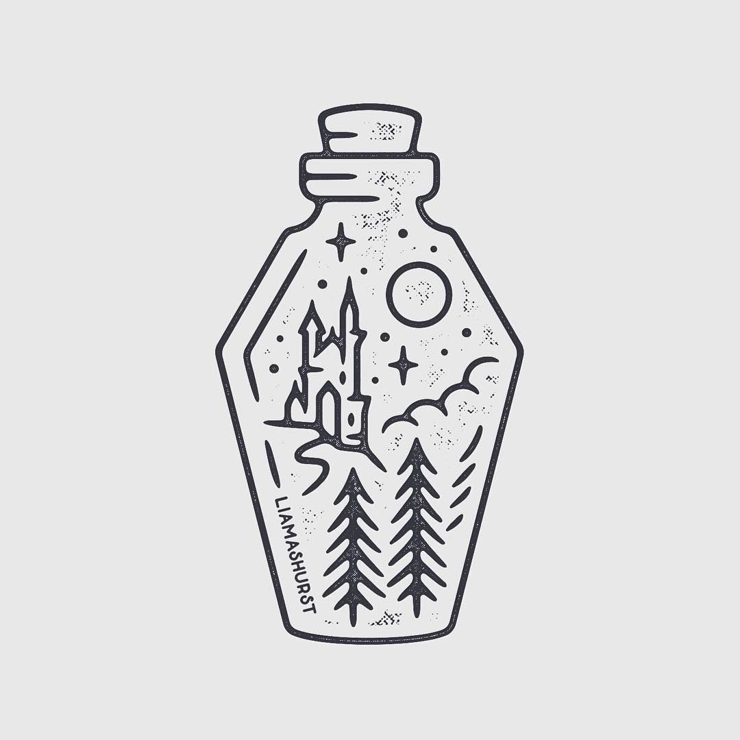 Распечатка бутылочка для зелий