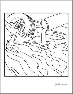 Загрязнение воды раскраска для детей