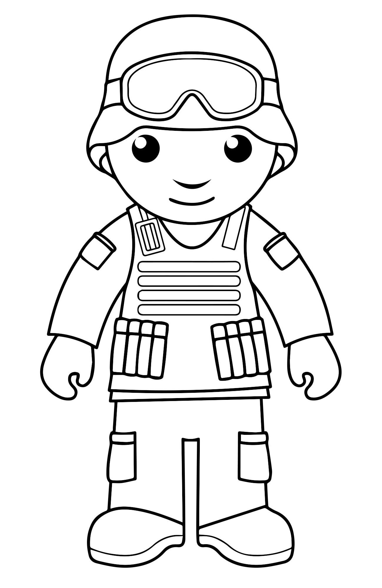 Рисунок солдата для детей трафарет