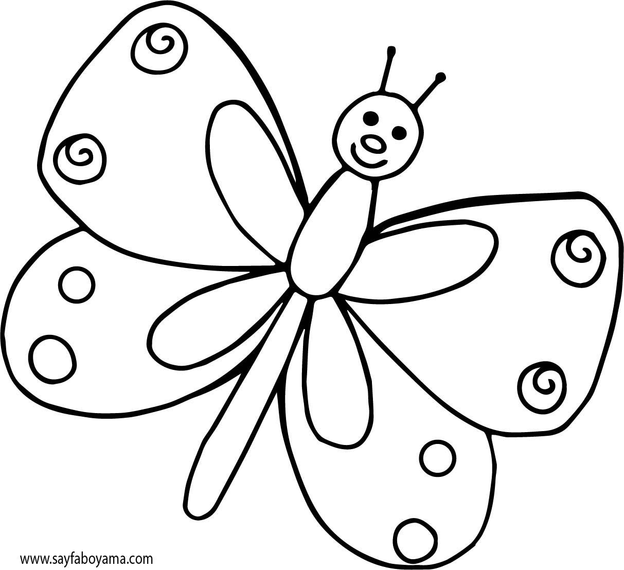 Бабочка трафарет для раскрашивания детям