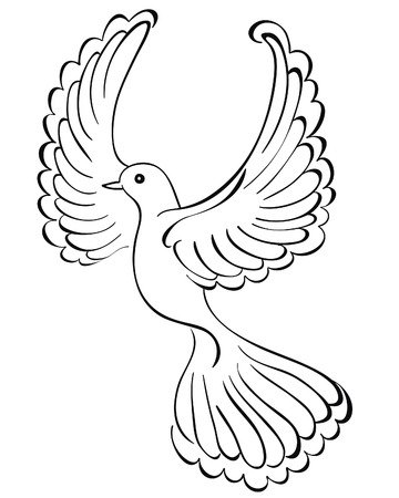 Синяя птица контур